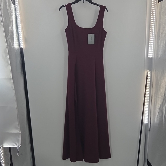 Chic Plum Maxi Dress With Dual Side Slits NWT - Picture 2 of 16